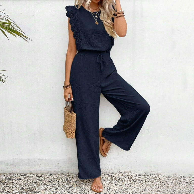 jumpsuit dress casual Casual Spaghetti Strap Jumpsuit Rompers Gray / S