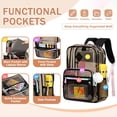 thumbnail image 2 of Clear Backpack Heavy Duty Transparent Backpack for School Clear Bags with Wider Shoulder Straps See Through Plastic Bags Sport Events Concert Stadium-Black, 2 of 9