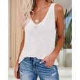 thumbnail image 6 of Mawalde Women'S V-Neck Camisole Slim Fit Versatile Solid Color Sleeveless Base Knit Top White XL, 6 of 8