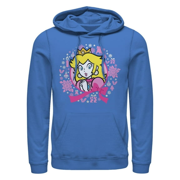 Men's Nintendo Christmas Princess Peach Ornate Pull Over Hoodie