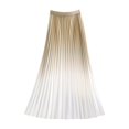 thumbnail image 5 of LWavelet Ombre Pleated Maxi Skirt Women Elegant Evening Party Stylish Versatile Bottoms Earthy Yellow One Size, 5 of 5