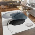 thumbnail image 4 of Black Blue Curve Area Rug, Modern Minimalist Classic Interior Rug, Bedroom Rug Decoration Machine Washable Non-slip Suitable for Living Room Dining Room Office Area Kids Room（5x7ft）, 4 of 7