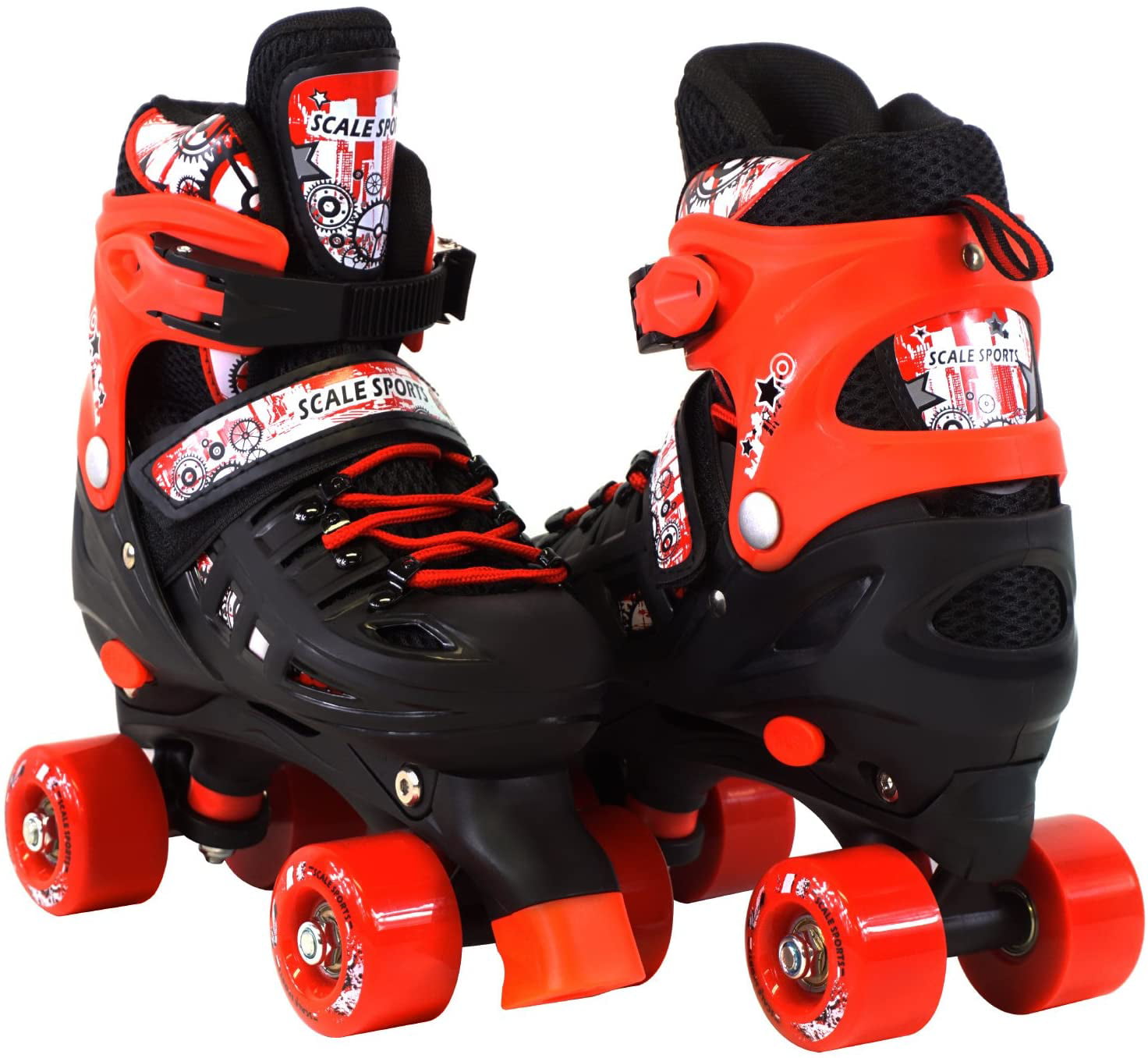 Adjustable Blue Quad Roller Skates For Kids Medium Sizes 