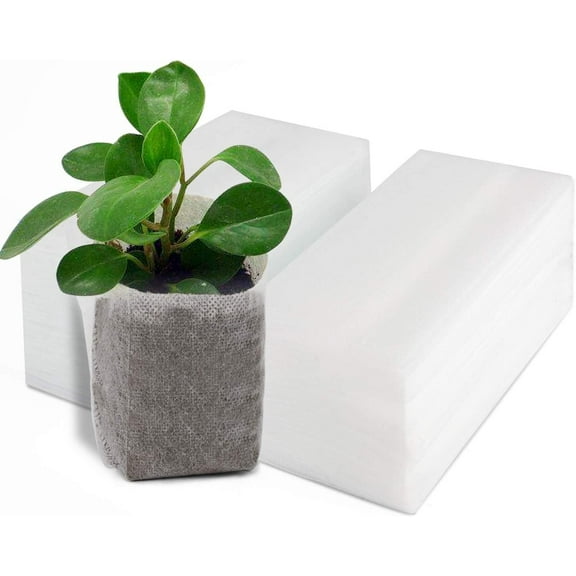 Yirtree 100PCS Plant Nursery Bags, Degradable Corrosion Resistant Non-Woven Fabric Flower Tree Seed Starters, Garden Plants Seedling Grow Pouch Pots for Seed Starting Growing