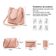 thumbnail image 2 of Bolso Malubero Casual Para Mujer 4 Piezas Rosa Malu1867, 2 of 3