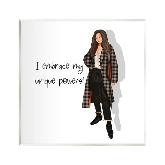 Stupell Industries Unique Powers Female Phrase Inspirational Painting Unframed Art Print Wall Art, 12 x 12