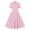 Pink, variant on Ashirexll Midi Dresses for Women, Womens Summer Dresses, Women Fashion Solid Color Short Sleeve Dress Mid-Length Crew Neck Casual Shirt Dress
