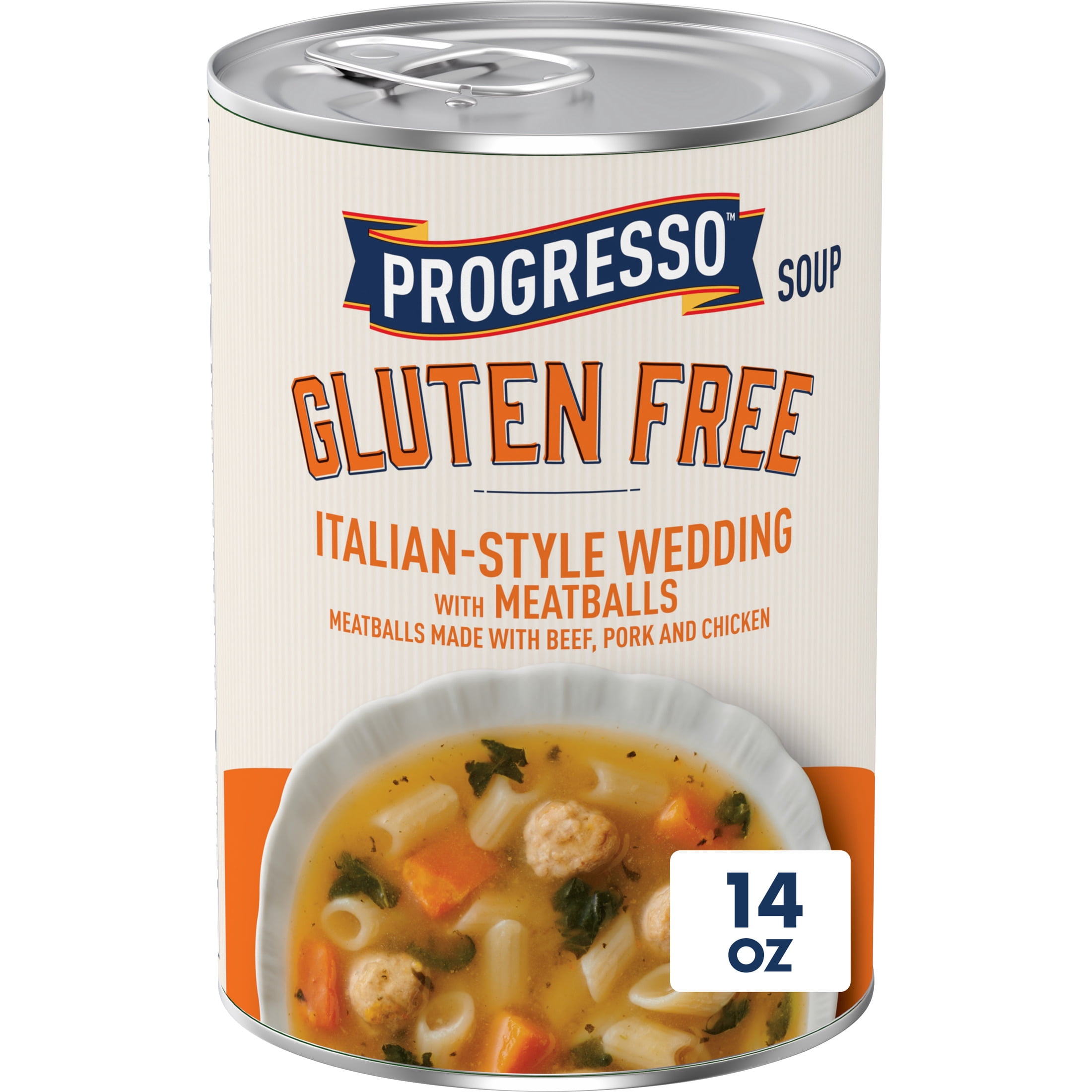 (2 pack) Progresso Gluten Free Italian-Style Wedding With Meatballs Canned Soup, 14 oz.