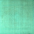 thumbnail image 1 of Ahgly Company Machine Washable Indoor Square Persian Turquoise Blue Traditional Area Rugs, 3' Square, 1 of 4