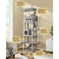 thumbnail image 2 of Large Cat Tree Tower with Large Top Perch, Washable Cushion, Suitable for Multiple Cats, 2 of 10