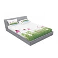 thumbnail image 3 of Ambesonne Floral Fitted Sheet & Pillow Sham Set, Cartoon Flowers by Lake, Twinxl, Multicolor, 3 of 3