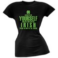 thumbnail image 1 of St. Patricks Day - Always Be Yourself Irish Clover Black Juniors Soft T-Shirt, 1 of 1