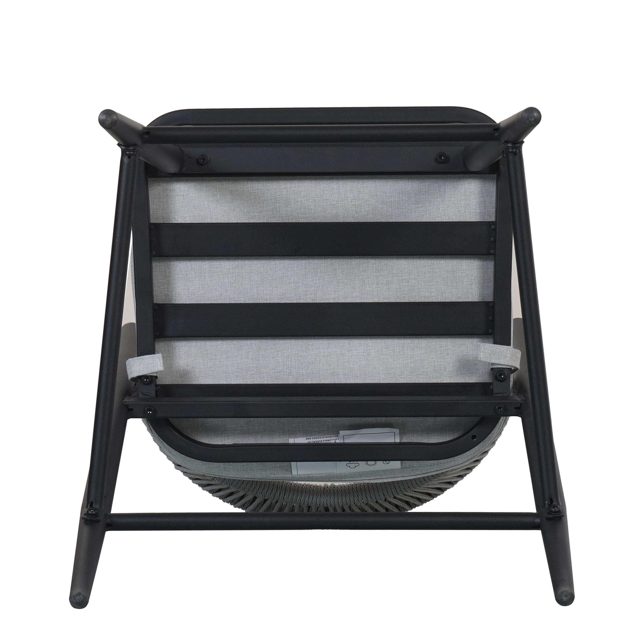 Amara Modern Outdoor Patio 26"H Counter Stools with Wicker Backrest, Iron Frame, Water-Resistant Cushion, Matte Black, Set of 4