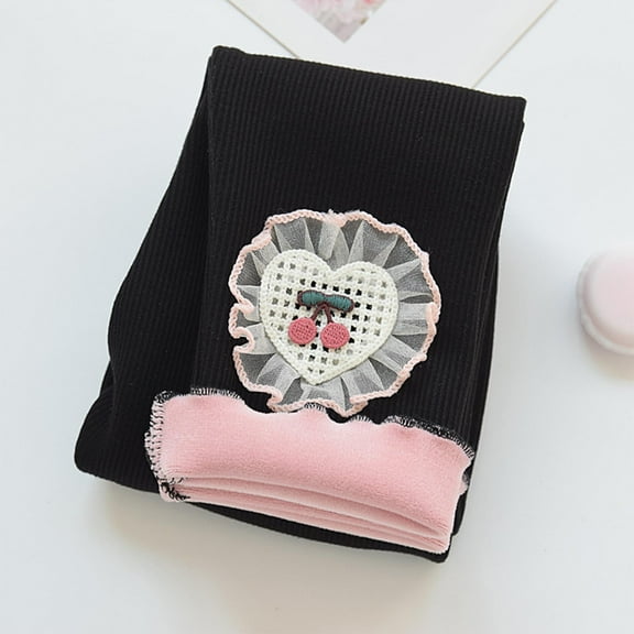 Spazoro Toddler Kids Girls Sweatpants, Casual Fall Winter Loose Cute Print Pants for Little Girls Black Size 3 T