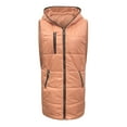 thumbnail image 6 of Black and Friday Clothing Sales Idoravan Long Vest for Women Sleeveless,Women's Lightweight Long Winter Warm Jackets Coat with Hood Sleeveless Coats Warm Jacket with Pockets Khaki L, 6 of 9