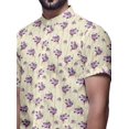 thumbnail image 4 of BESTMAN Short Sleeve Mandarin Collar Shirts For Men Cotton Button Down Shirt, 4 of 5