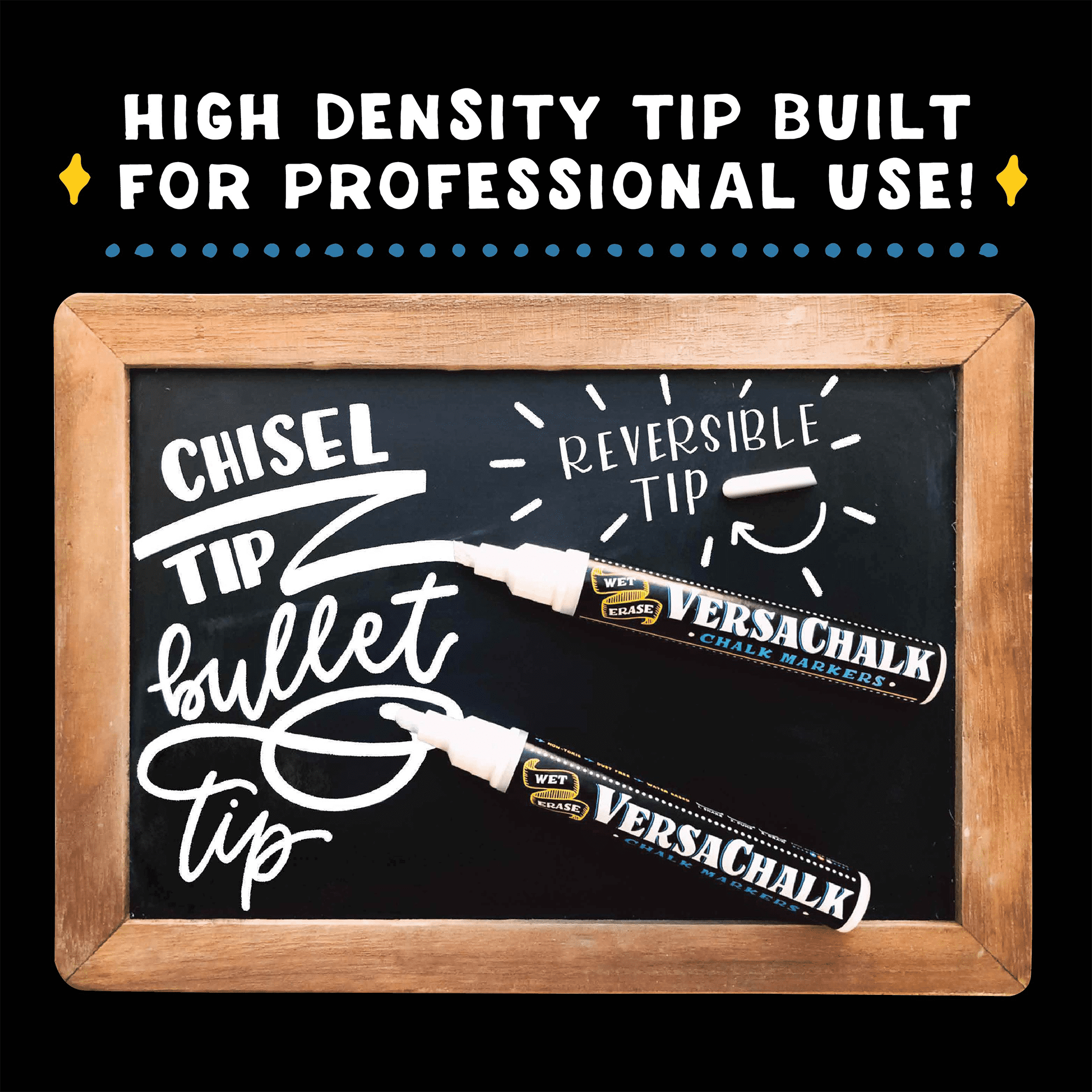 VersaChalk Liquid Chalk Markers - Bright White, 3mm Fine Tip, 4 Pack