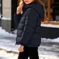 thumbnail image 5 of Owordtank Girls Hooded Quilted Puffer Jacket Full Zip Elastic Cuff Casual Warm Short Outerwear Coat, 5 of 8