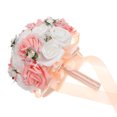thumbnail image 5 of 1 ramo de novia exquisito, ramo de mano de PE, ramo de flores artificiales para boda, ramo decorativo vívido, suministros creativos para boda para mujer, color rosa, 5 of 5