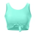 thumbnail image 4 of Women's Cut Out Tie Knot Front Scoop High Neck Tank Crop Top Bikini Swimsuit Top Swim Tops Women Ladies Bathing Suits Plus Size Swimsuit For Women Tankini Cute 2 Piece Swimsuits For Women Beach Dress, 4 of 5