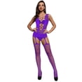 thumbnail image 1 of Gibobby Lencería de encaje Día de San Valentín Lencería sexy para mujer Día de San Valentín Mallas Bodystocking Ropa interior Ropa de dormir Chemises Body(Morado, Talla única), 1 of 5