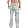 thumbnail image 2 of GZHJMY Green Leaves Feather Men's Pajama Pants, Soft and Comfortable Lounge Sleep Bottoms with Pockets, Men's Sleepwear with Custom Print, XX-Large, 2 of 7