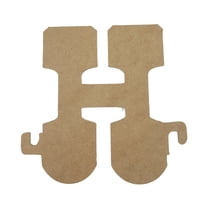 8" Wooden Letter H Unfinished, Train Font, Craft Cutout 1/4" Thick
