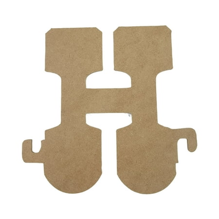 11" Wooden Letter H Unfinished, Train Font, Craft Cutout 1/4" Thick
