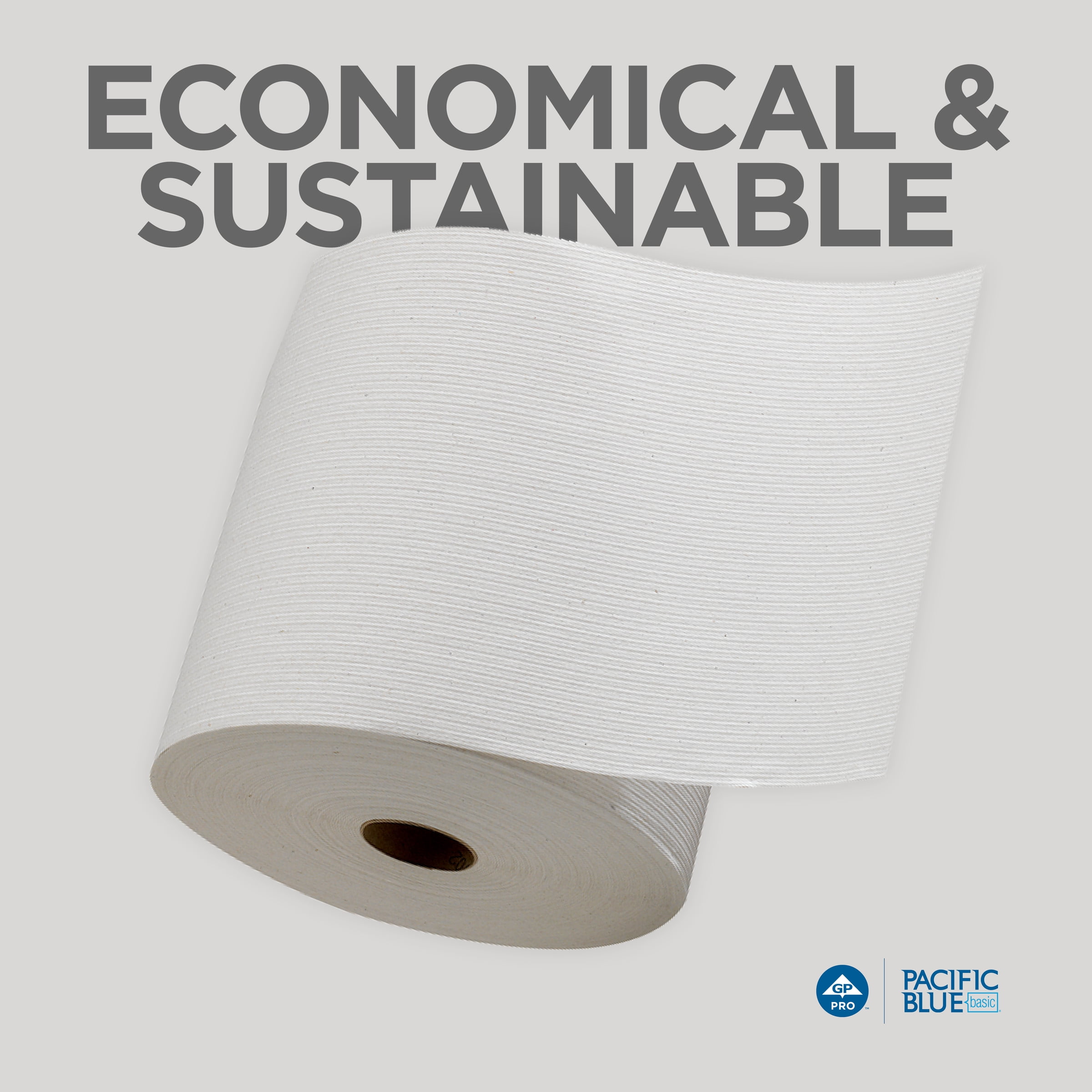 Pacific Blue Basic® Recycled Paper Towel Roll by GP PRO (Georgia-Pacific), White, 26601, 800 Feet Per Roll, 6 Rolls Per Case