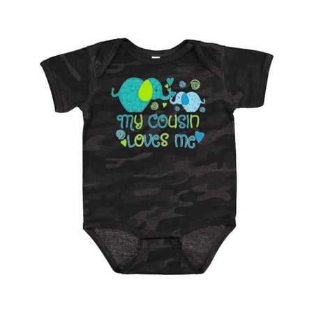 

Inktastic My Cousin Loves Me- Cute Elephants Gift Baby Boy or Baby Girl Bodysuit