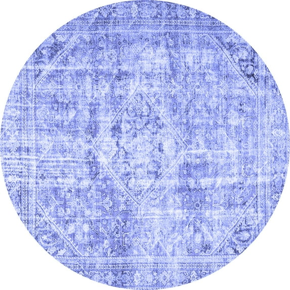 Ahgly Company Indoor Round Persian Blue Traditional Area Rugs, 8' Round