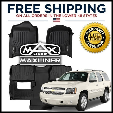 Maxliner All Weather 1st 2nd 3rd Row Floor Mats Set Black 2011