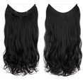 thumbnail image 2 of Halo Hair Extensions Curly Wavy Invisible Wire Extension Adjustable Fish Line Clip in Hairpiece 18 Inch for Women Heat-resistant Synthetic Fiber, 2 of 7