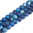 thumbnail image 3 of K-KED Natural Genuine Banded Blue Agate Gemstone Loose Beads For Delicate Jewelry Making 15"-6 mm, 3 of 6