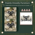 thumbnail image 6 of Dining Table & Chair Set of 5, Retro Style Dining Room Set with Extendable Table and 4 Upholstered Chairs, Rubber Wood Round Table Set for Dining Room and Living Room, Espresso, 6 of 7