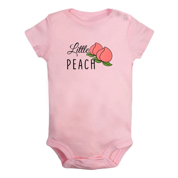 iDzn Little Peach Novelty Rompers For Babies, Newborn Baby Unisex Bodysuits, Infant Jumpsuits, Toddler 0-12 Months Kids One-Piece Oufits (Pink, 0-6 Months)