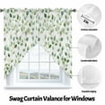 thumbnail image 3 of Eucalyptus Leaves Swag Valances for Windows 2 Pack Watercolor Leaf Summer Green Plant Swag Kitchen Curtains 36 Inches Long Rod Pocket Short Window Treatment for Kitchen Bathroom 36"x36", 3 of 8
