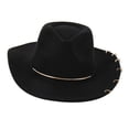 thumbnail image 5 of yuksok Cowboy Hat Big Casual Fashion Classic Photo Props Sun Hat Cowgirl Hat Black, 5 of 9