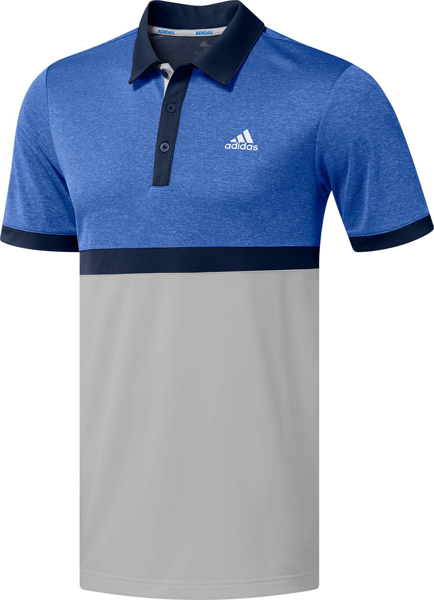 adidas men's drive heather colorblock golf polo