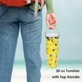 thumbnail image 2 of 30 oz Flip Straw Tumbler with Top Handle Insulated Resuable Vacuum Tumbler with Flip Straw and Handle for Home Office Car Dishwasher Safe Bee, 2 of 6
