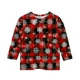 thumbnail image 4 of Long Sleeve Crewneck Pullover Top for Girls with Snowflake Pattern Comfortable Casual Wear for Winter and Holiday Season, 4 of 4