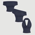 thumbnail image 7 of Women Halter Top Sexy Backless Tank Tops Cowl Neck Summer Going Out Outfits Cami Tops (XS,Dark Blue), 7 of 7