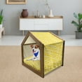 thumbnail image 3 of Yellow and White Pet House, Modern Design Bubble Inspired Circles Rounds Big Little Dots, Outdoor & Indoor Portable Dog Kennel with Pillow and Cover, 5 Sizes, Earth Yellow and White, by Ambesonne, 3 of 5