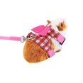 thumbnail image 6 of Holzlrgus Small Pet Harness Vest and Leash Set with Bowknot and Bell - Adjustable Soft Breathable Chest Strap Harness for Outdoor Walking Guinea Pigs, Ferret, Chinchilla (Red), 6 of 7