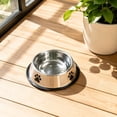 thumbnail image 6 of Stainless Steel Non Tip Dog Bowl,Pet Food and Water Bowl with Slip Resistant Rubber Base,Easy Clean Metal Feeding Dish for Dogs and Cats,Gray, 6 of 6