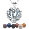 thumbnail image 1 of facai-Aromatherapy Necklace Lava Stone Rock Essential Oil Diffuser Locket Pendant Jewelry Set for Women, 1 of 4