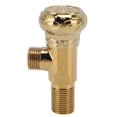 thumbnail image 2 of Angle Stop Valve Gold Antique Full Copper Carving Thicken Cold Hot Faucet Water Stop Valve for Bathroom Kitchen, 2 of 7