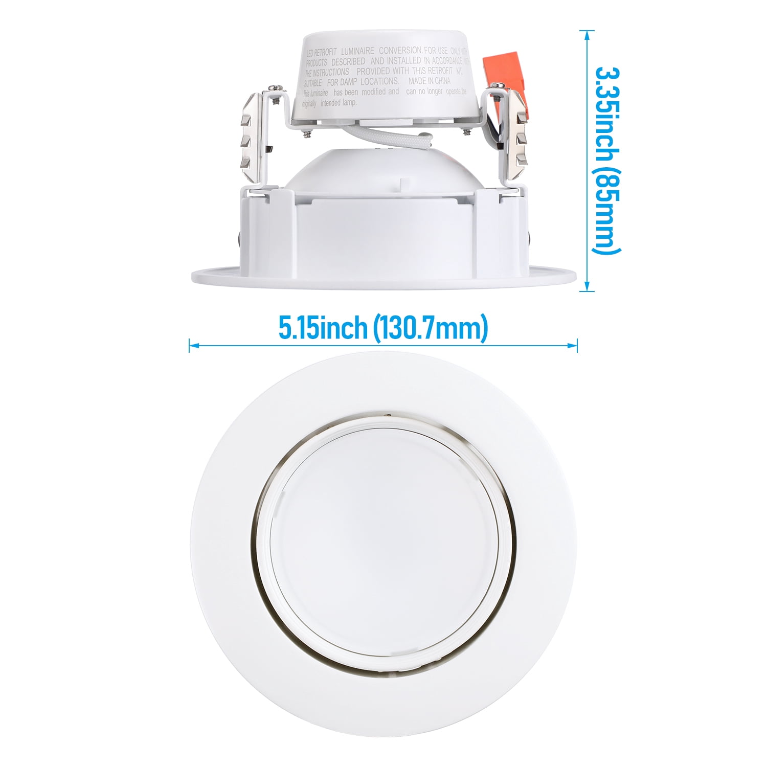 24 Pack 4" 10W Remodel Gimbal LED Recessed Downlight Dimmable, 3000K Warm White, Adjustable Retrofit Ceiling Light