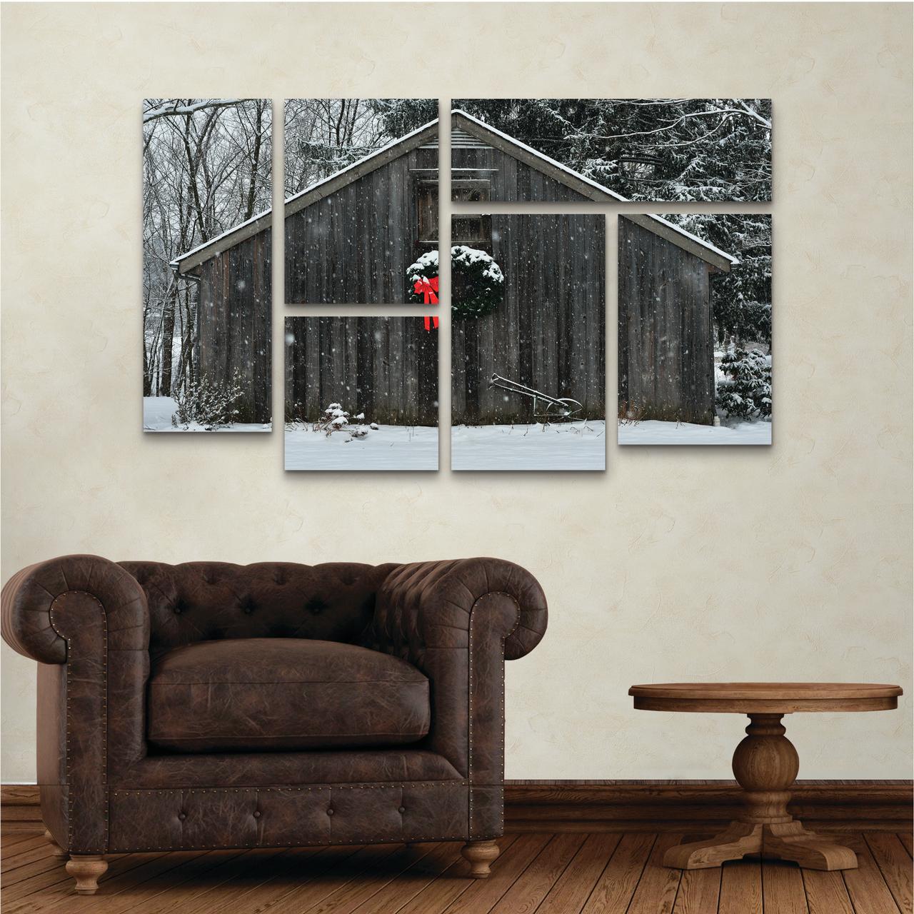 Trademark Fine Art 'Christmas Barn in the Snow' Canvas Art by Kurt Shaffer