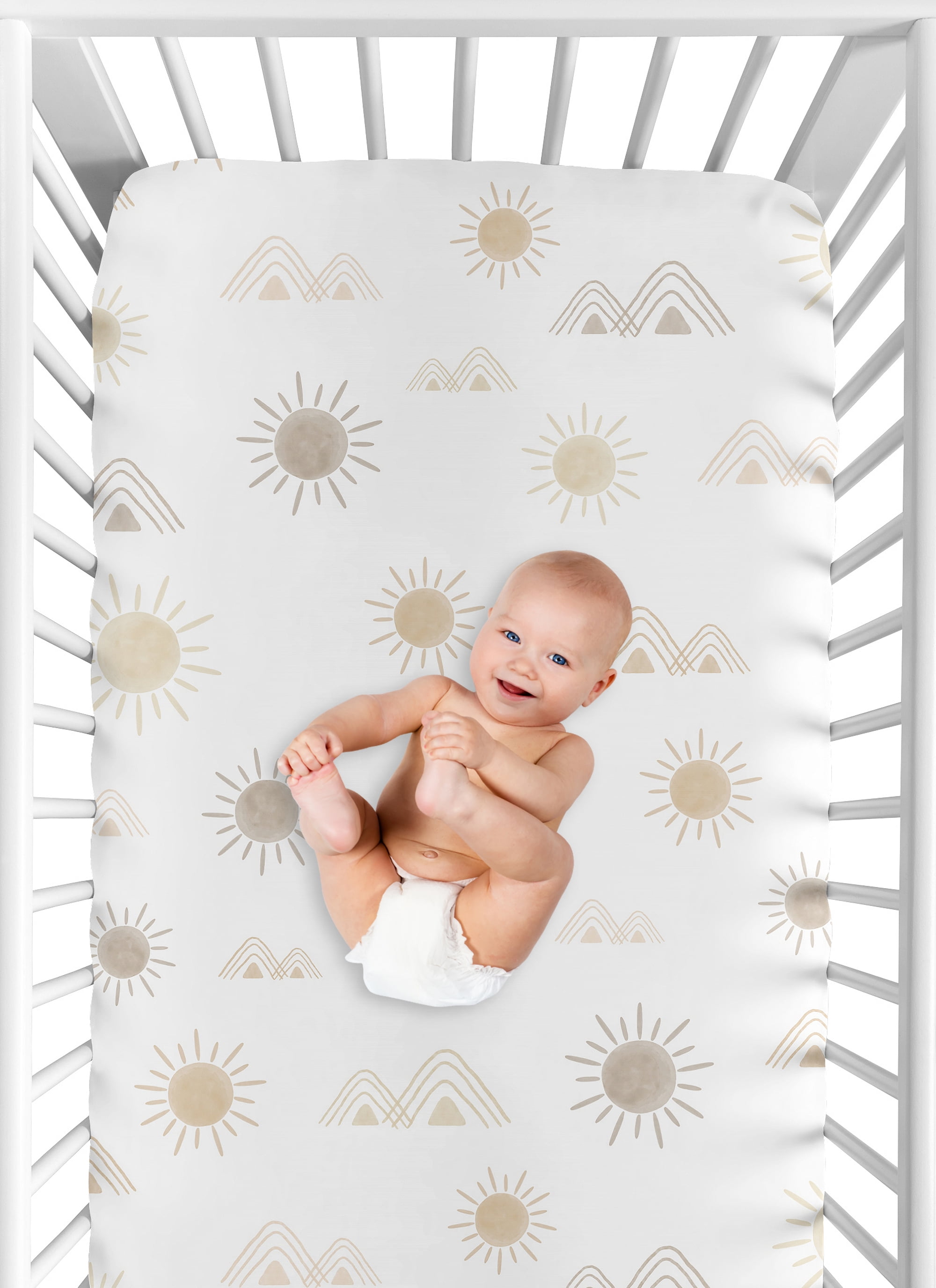 Sweet Jojo Designs Desert Sun Beige and Taupe Fitted Crib Sheet